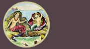 Mermaid lagoon painting by Diana Leidel after the 1911 PETER PAN magic lantern slides.